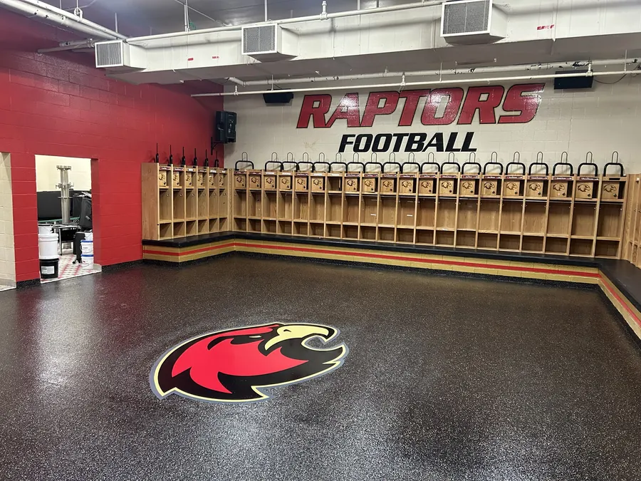 Ravenwood High School — Penntek industrial coating install flake system by Three Stone in Middle Tennessee