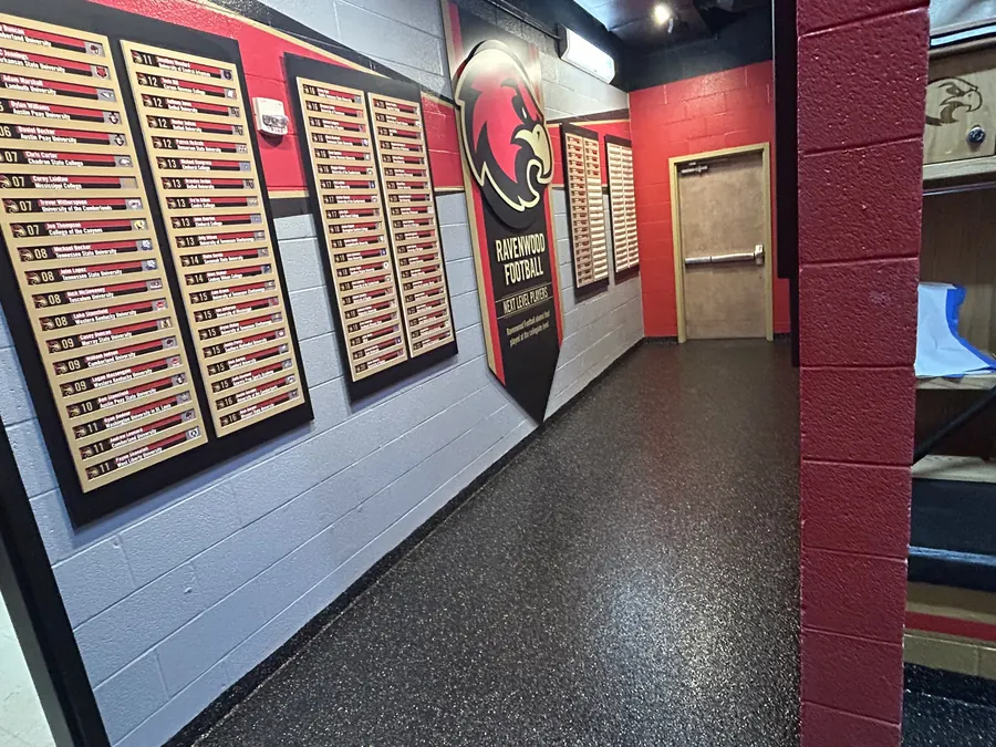 Ravenwood High School — Penntek industrial coating install flake system by Three Stone in Middle Tennessee