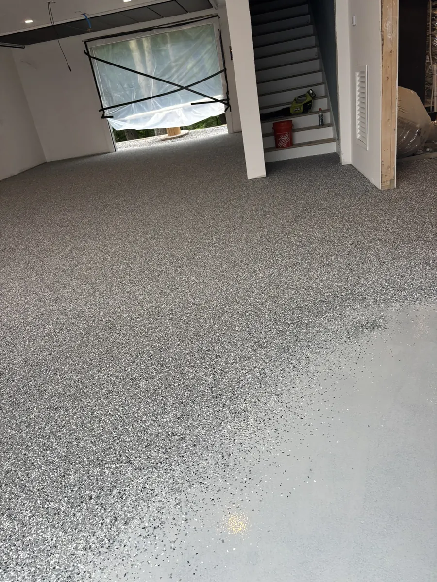 Garage with Glass Door — Penntek polyurea flake system by Three Stone in Middle Tennessee
