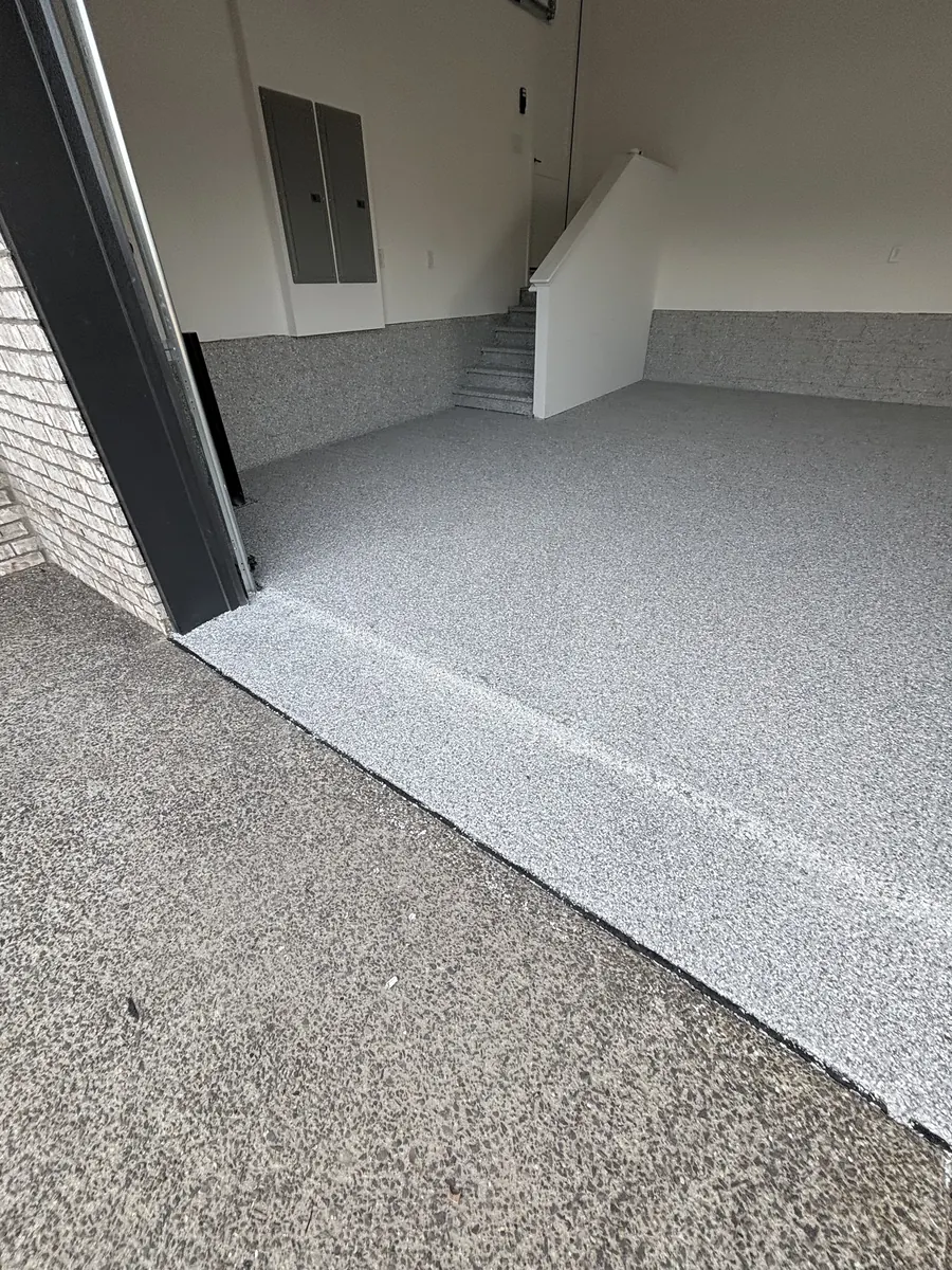 White Flake Garage — Penntek polyurea flake system by Three Stone in Middle Tennessee