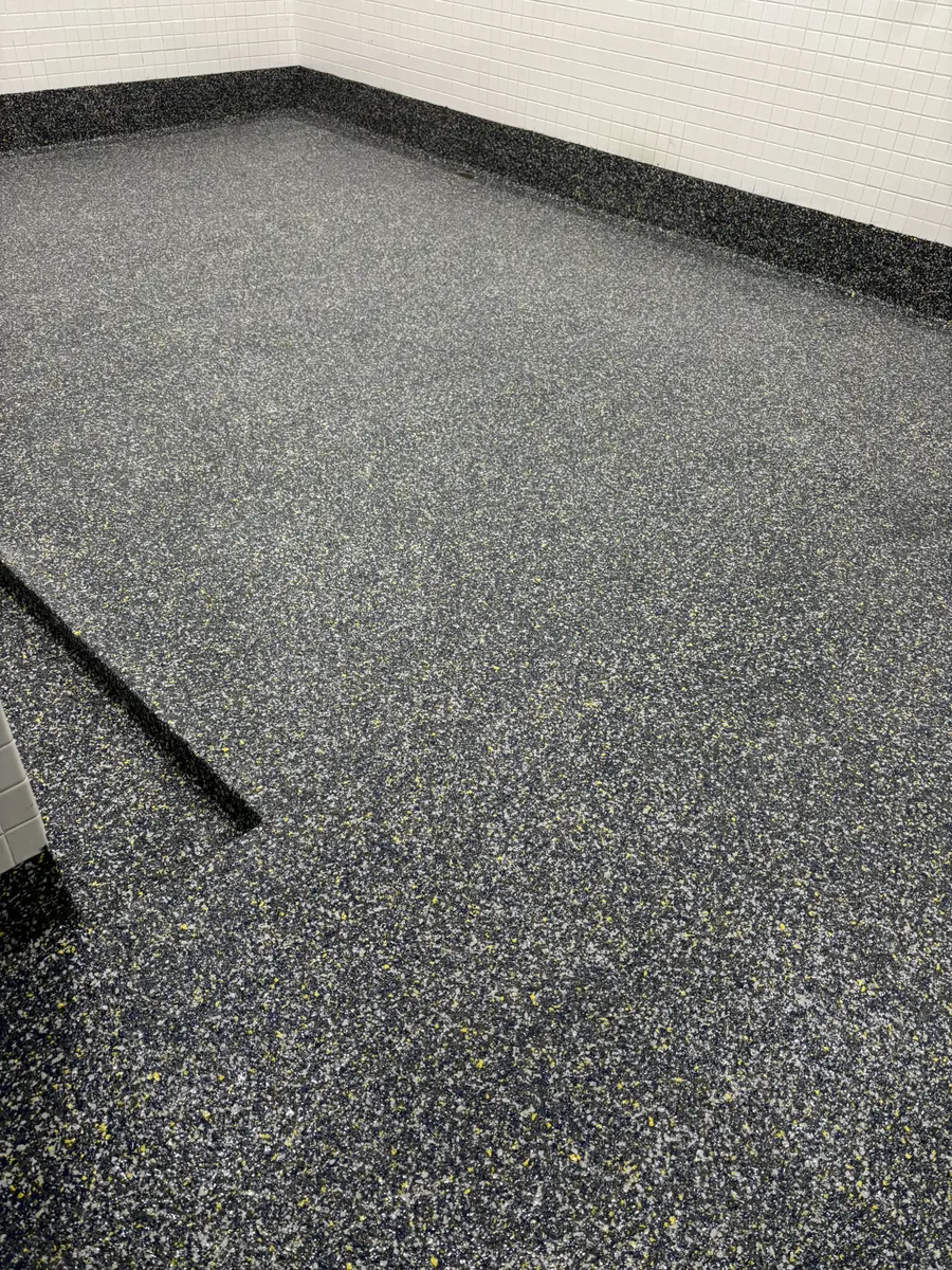 Athletic Locker Room — Penntek industrial flake system by Three Stone in Middle Tennessee