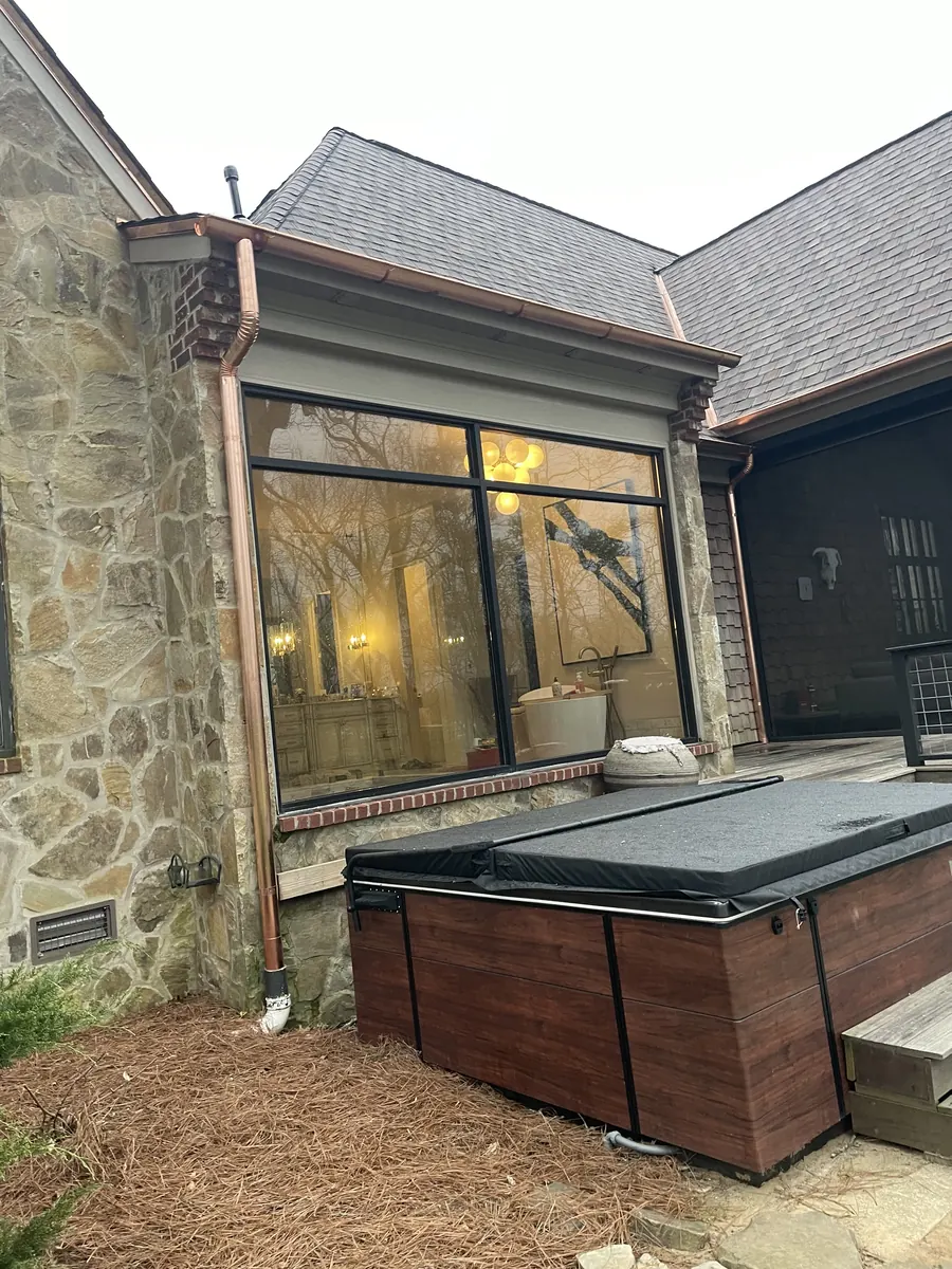 Copper Half-Round — Copper half-round and full-round gutters with copper gutter guards by Three Stone in Middle Tennessee