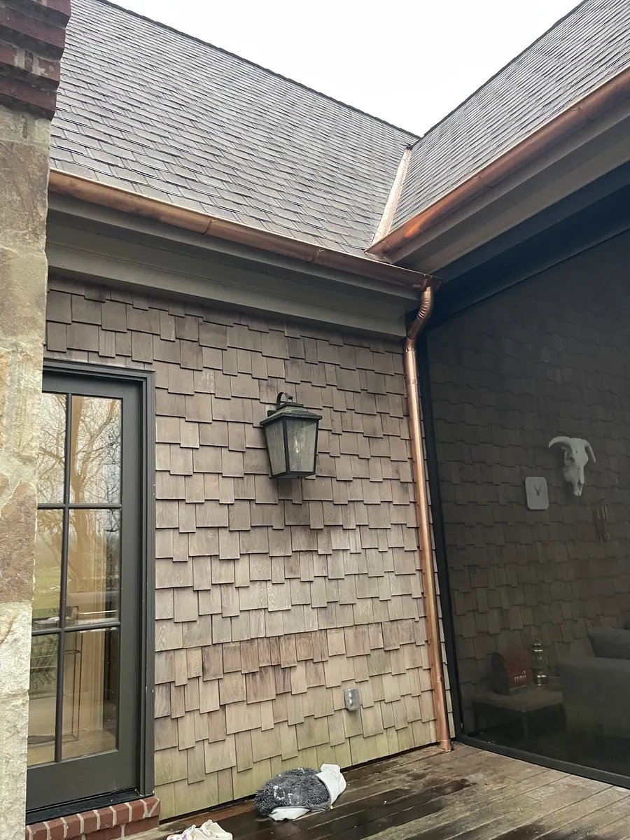 Copper Half-Round — Copper half-round and full-round gutters with copper gutter guards by Three Stone in Middle Tennessee
