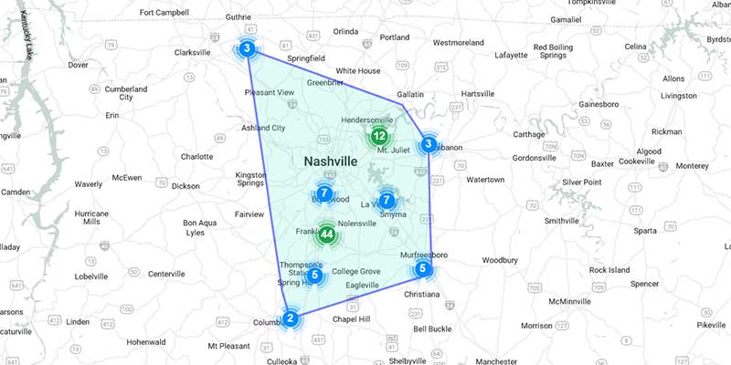 Preview of an interactive gallery map of local projects