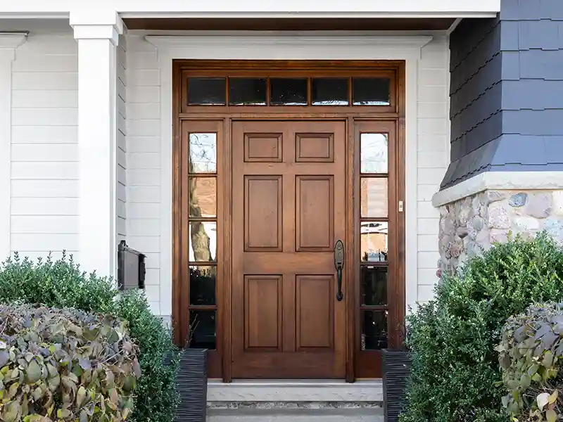 Wooden front door